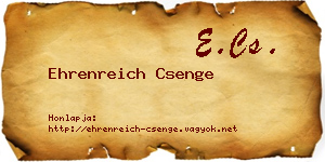 Ehrenreich Csenge névjegykártya